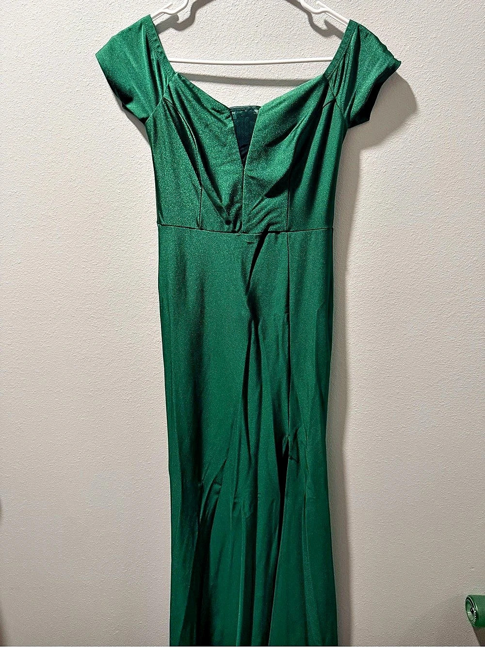 Green Draped Neck Maxi Dress Like New